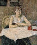 Henri de toulouse-lautrec Young woman at a table oil painting picture wholesale